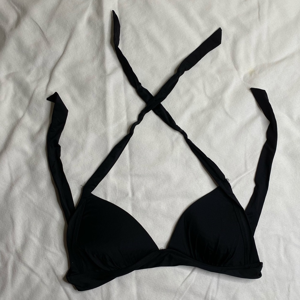 Black Tie Bikini Top
